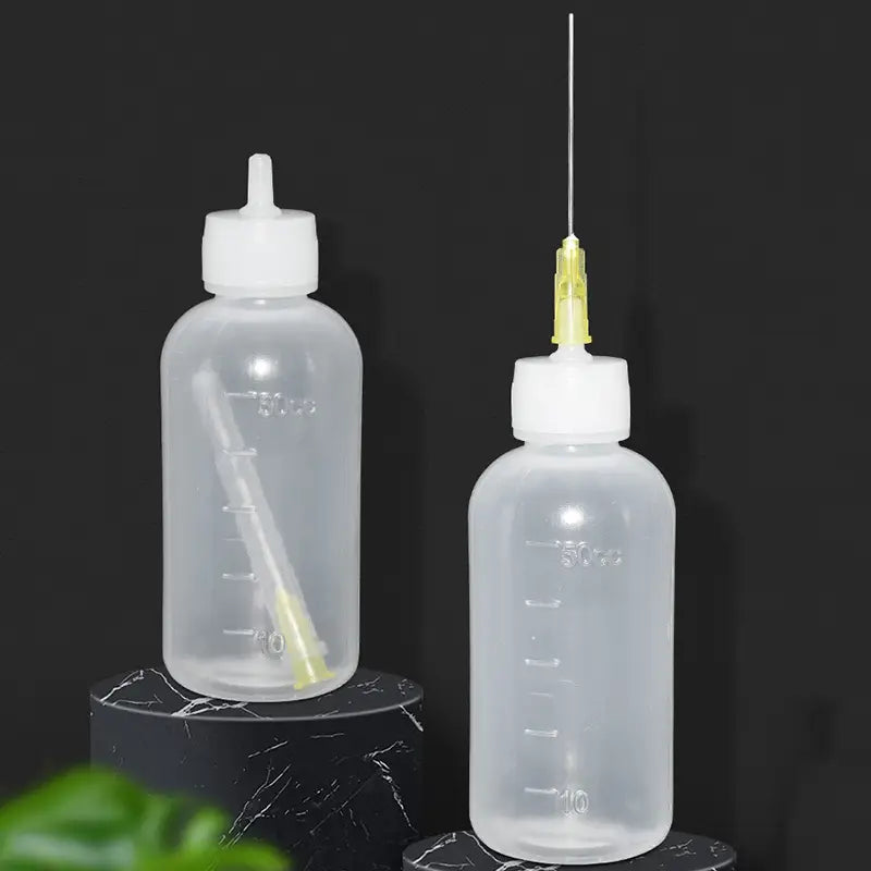 50ML Plastic Liquid Alcohol Bottle Needle Dispenser For Rosin Solder Flux Paste Glue Applicator DIY Tool Precision