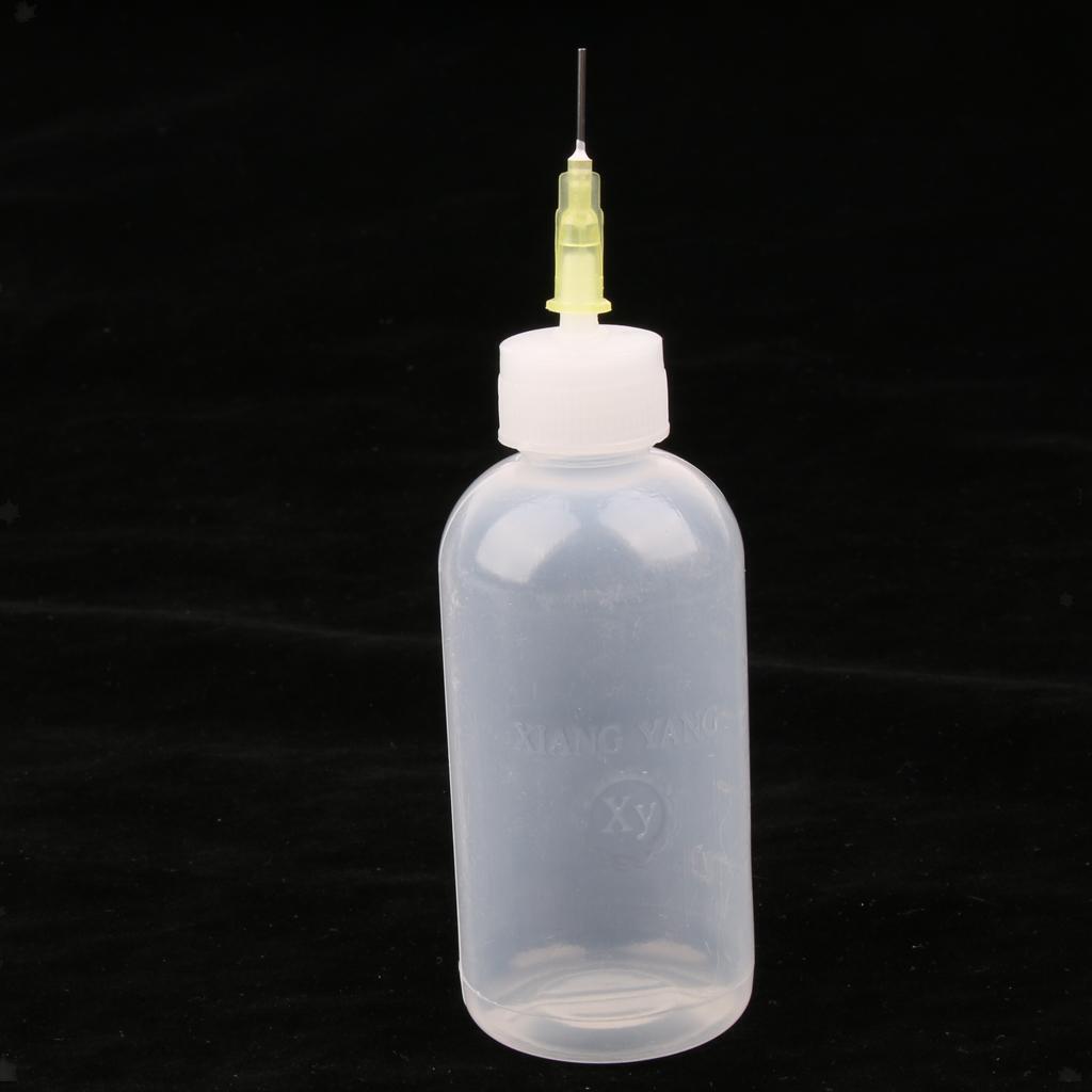 50ML Plastic Liquid Alcohol Bottle Needle Dispenser For Rosin Solder Flux Paste Glue Applicator DIY Tool Precision